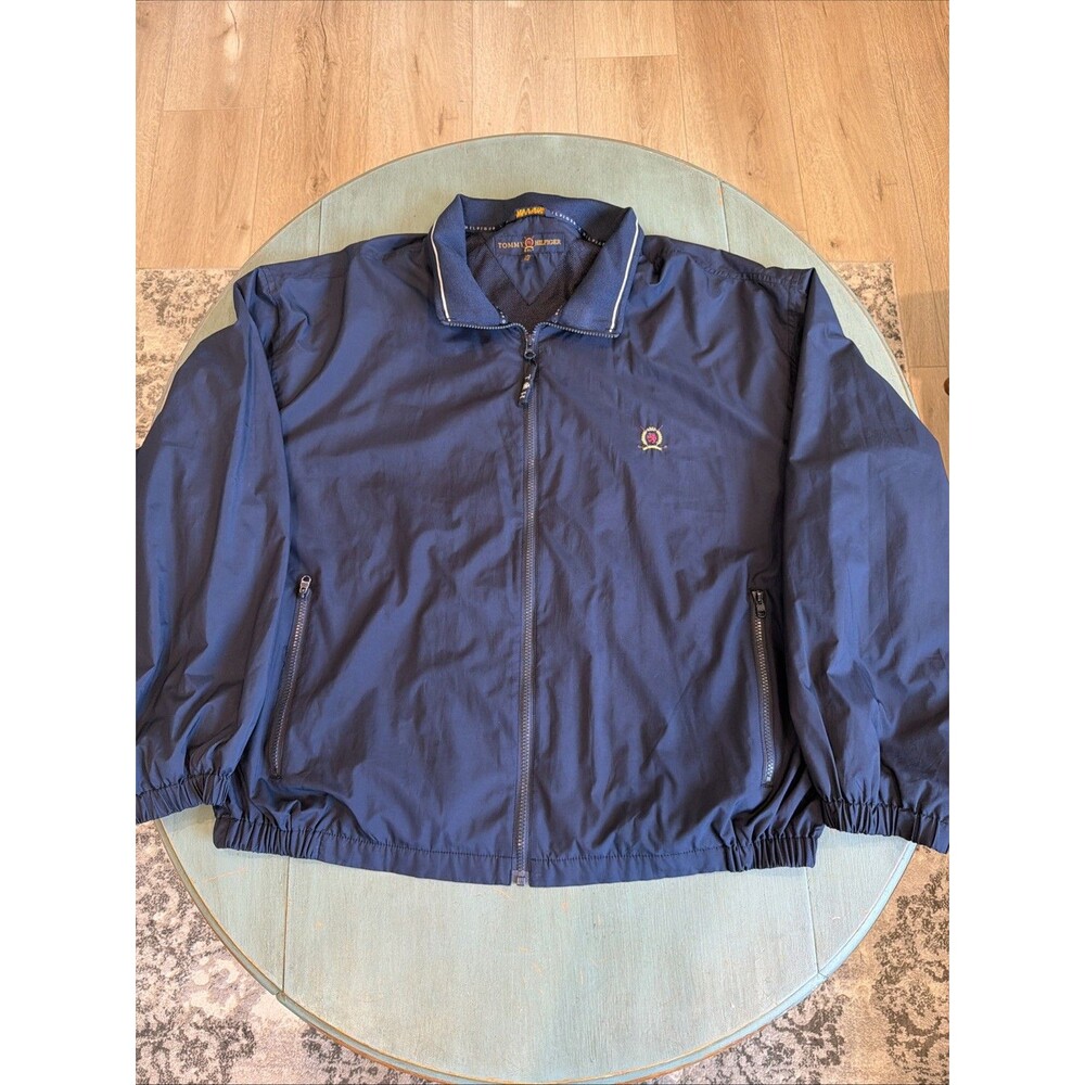 Vintage Tommy Hilfiger Golf Jacket Mens XXL Blue Windbreaker Zip 2001 189567 Y2K